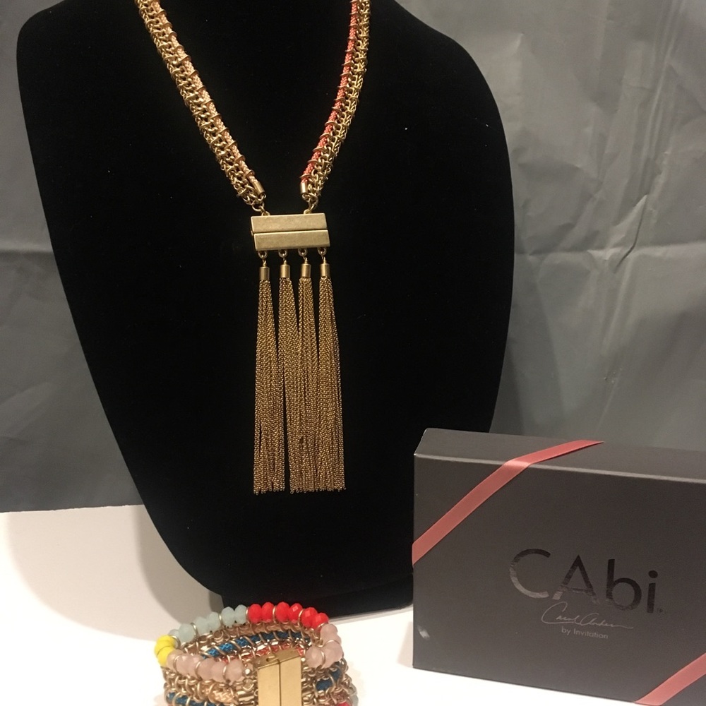 CAbi True colors tassel necklace and bracelet
